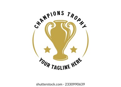 Circular Vintage Retro Champion Trophy Cup Badge Emblem Label for Sport Club competition icon illustration Design Inspiration