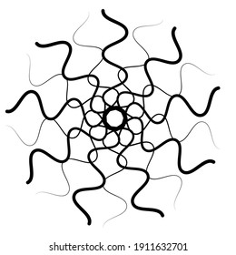 Circular volute, helix spiral design element