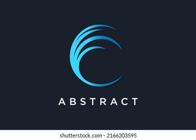 circular vortex wave logo vector