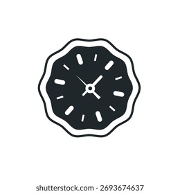 Circular wall clock line icon, outline vector sign, linear style pictogram isolated on white. Symbol, logo illustration. Editable stroke