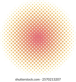 Circular warm color gradient halftone (dot gradient)
