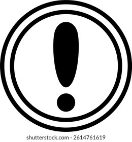 Circular Warning Symbol Minimal Style