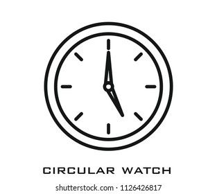 Circular watch icon signs