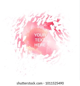 Circular watercolor frame. Watercolor banner. Settlement of scattered rose petals. Vector illustration eps10.