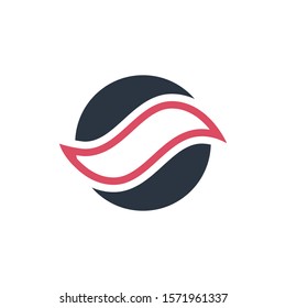 Circular Wave Logo design. Stock Vector illustration isolated on white background.