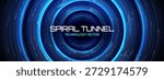 Circular whirlpool tech spiral with line pattern and background for circle radial abstract designs. Wavy overlay with speed neon music movement and 3D digital dynamic creative whirlwind.