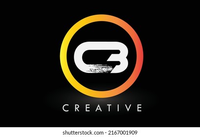 Logo-Design des kreisweißen CB-Druckbuchstaben mit schwarzem Kreis. Logo für kreative, geputzte Buchstaben.