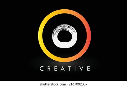 Das Logo-Design des Circular White O Brush Letter wird mit dem Black Circle erstellt. Logo für kreative, geputzte Buchstaben.