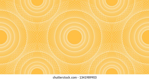 circular wired nets seamless pattern in honey shades