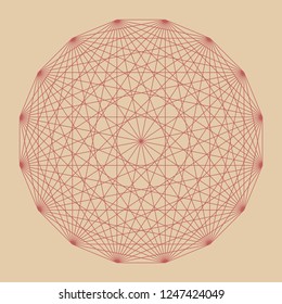 circular wired structure in retro ivory red brown shades