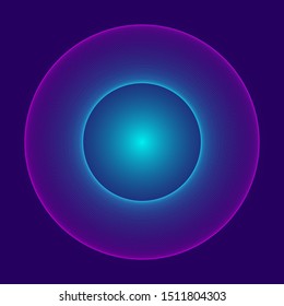 Circular wireframe as logo element or frame. Digital abstract background posters circles lines effect. Vector illustration EPS10.