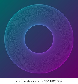 Circular wireframe as logo element or frame. Digital abstract background posters circles lines effect. Vector illustration EPS10.