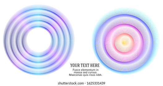 Circular Wireframe mesh logo element. Vector Illustration EPS10 digital background posters circles lines effect. Design pattern for promotion, business and marketing new product, cover page layout
