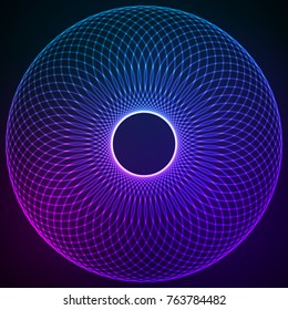 Circular Wireframe mesh logo element. Vector Illustration EPS10 digital background posters circles lines effect. Design pattern for promotion, business and marketing new product, cover page layout