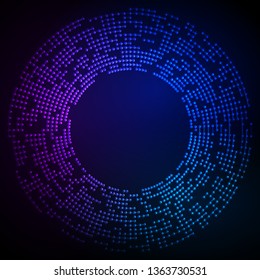 Circular Wireframe outline vector sign, linear pictogram. Design elements. Vector Illustration EPS10 digital background posters circles lines effect on dark background. Pattern digital party flyer