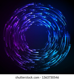 Circular Wireframe outline vector sign, linear pictogram. Design elements. Vector Illustration EPS10 digital background posters circles lines effect on dark background. Pattern digital party flyer