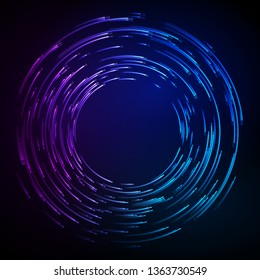 Circular Wireframe outline vector sign, linear pictogram. Design elements. Vector Illustration EPS10 digital background posters circles lines effect on dark background. Pattern digital party flyer