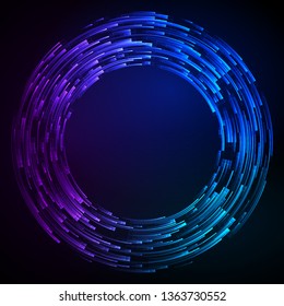 Circular Wireframe outline vector sign, linear pictogram. Design elements. Vector Illustration EPS10 digital background posters circles lines effect on dark background. Pattern digital party flyer