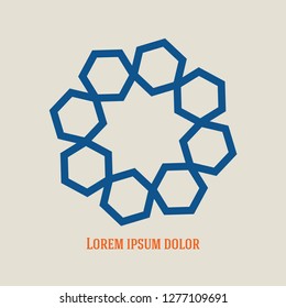 Circular Wireframe polygonal logo element. Vector Illustration EPS10 digital background posters Universal creative premium logotype. Abstract line vector sign. Design pattern for promotion, business