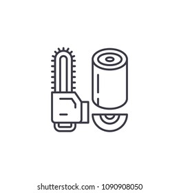 Circular wood saw linear icon concept. Circular wood saw line vector sign, symbol, illustration.