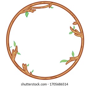aislamiento circular de madera sobre fondo blanco