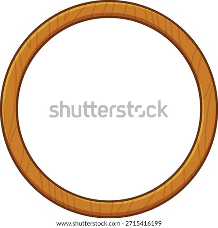 Circular wooden frame with a smooth texture.