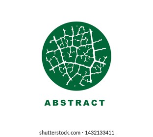 Circular wooden symbol. Abstract badges for natural product design, ecological concepts, construction logos and carpentry.