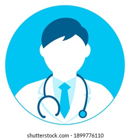 Circular Worker Avatar Icon Illustration (upper Body) |  Doctor