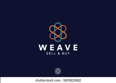 Circular woven line logo Design Template, Sell and Buy concept