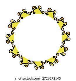 Circular wreath made of ginger with black stripes. Ideal for food-themed designs, labels, and healthy lifestyle visuals
