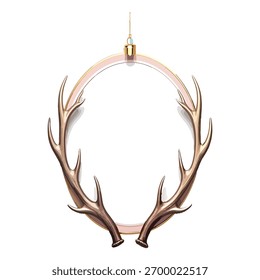 Circular wreath made of twigs and branches with a simple design.