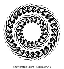 Circular wreath of wheat grains. Wheat ear in a circle