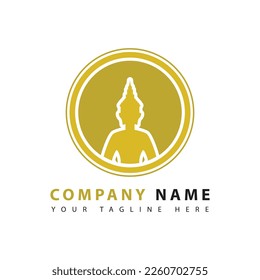 Circular yoga logo design template. Yoga pose icon. Vector illustration.