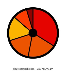 Circulardiagram displays percentages against whitespace