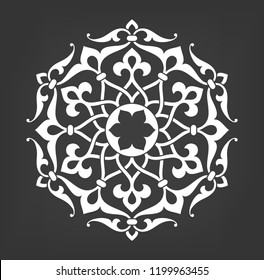 Circularfloral  pattern. Mandala. Round vintage vector ornament in Arabesque style.