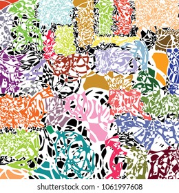 Circularly scribbled marker lines based abstract texture, partially colored