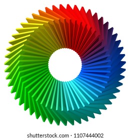 circulary arranged colorful shapes. 3d style vector illustration