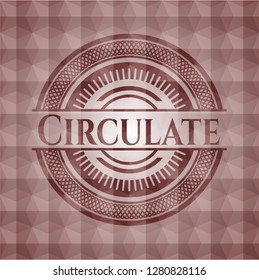 Circulate red polygonal badge. Seamless.