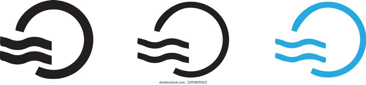 Circulating air icon vectors and symbols design 