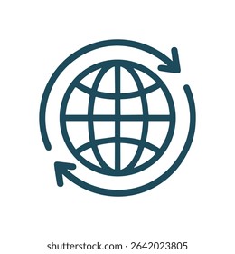 Circulating Earth Global Exchange Icon. Icon symbol illustration