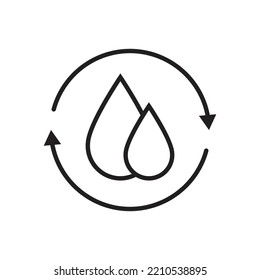 Diseño de iconos de gas circulante, medio ambiente y combustible, signo de reciclaje natural, aislado en un fondo blanco.