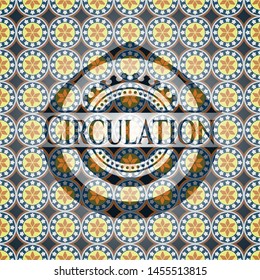 Circulation arabic emblem. Arabesque decoration.