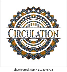 Circulation arabic style emblem. Arabesque decoration.