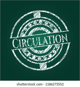 Circulation chalkboard emblem written on a blackboard