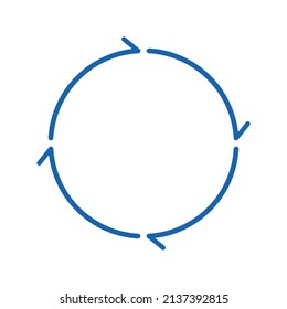Imagen de circulación. Símbolo de flecha de rotación. Elemento de diseño