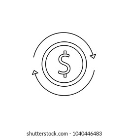 circulation of money icon. Element of banking icon for mobile concept and web apps. Thin line  icon for website design and development, app development. Premium icon on white background