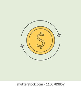 circulation of money icon. Element of banking icon for mobile concept and web apps. Field outline circulation of money icon can be used for web and mobile