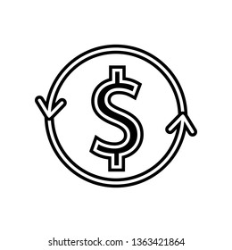 circulation of money icon. Element of finance and chart for mobile concept and web apps icon. Glyph, flat icon for website design and development, app development