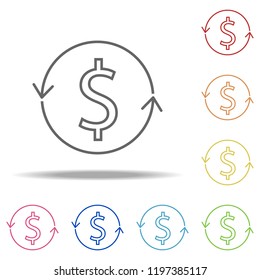 circulation of money icon. Elements of Finance and chart in multi colored icons. Simple icon for websites, web design, mobile app, info graphics