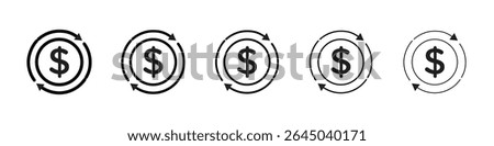 Circulation of money icon filled flat sign concept for web design.